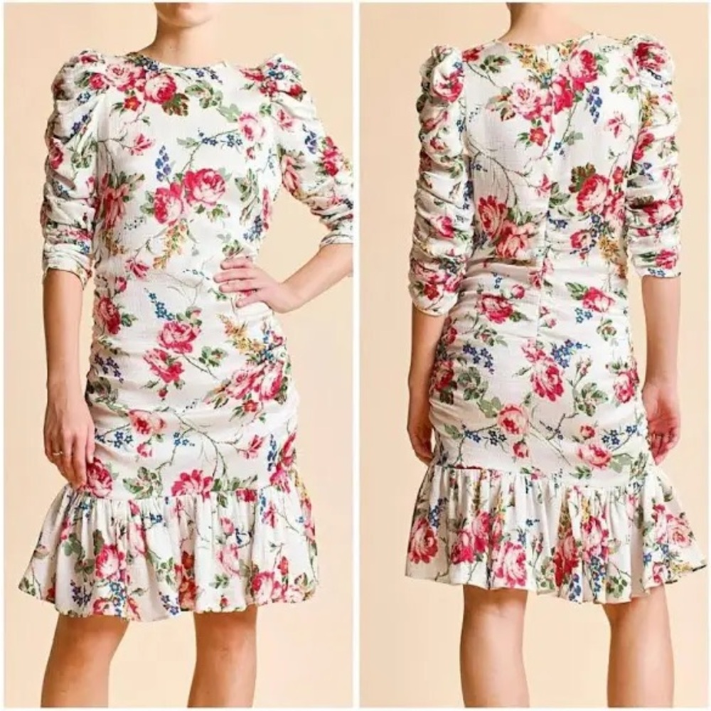 byTiMo
Bubble Floral-Printed Satin Ruched Minidress